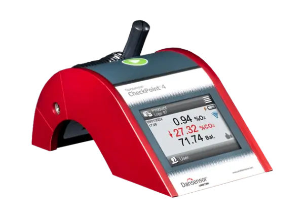 The CheckPoint 4 gas analyzer, a compact and high-precision headspace gas analyzer designed for modified atmosphere packaging applications.