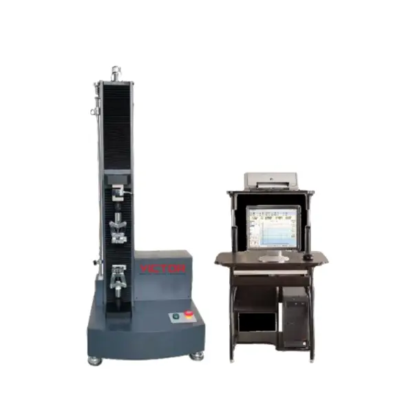 The VEW 260E universal testing machine, an advanced electromechanical system for tensile, compression, and bending tests.