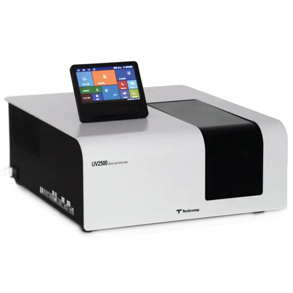 The Techcomp UV2500 UV VIS spectrophotometer, a high-performance dual-beam system for accurate spectral analysis.