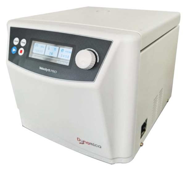 The Velocity 15 Pro microcentrifuge, a high-speed centrifuge designed for efficient and precise sample separation in research and clinical labs.