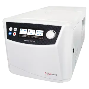 The Velocity 15R Pro microcentrifuge, a high-speed refrigerated centrifuge for temperature-sensitive sample separation.