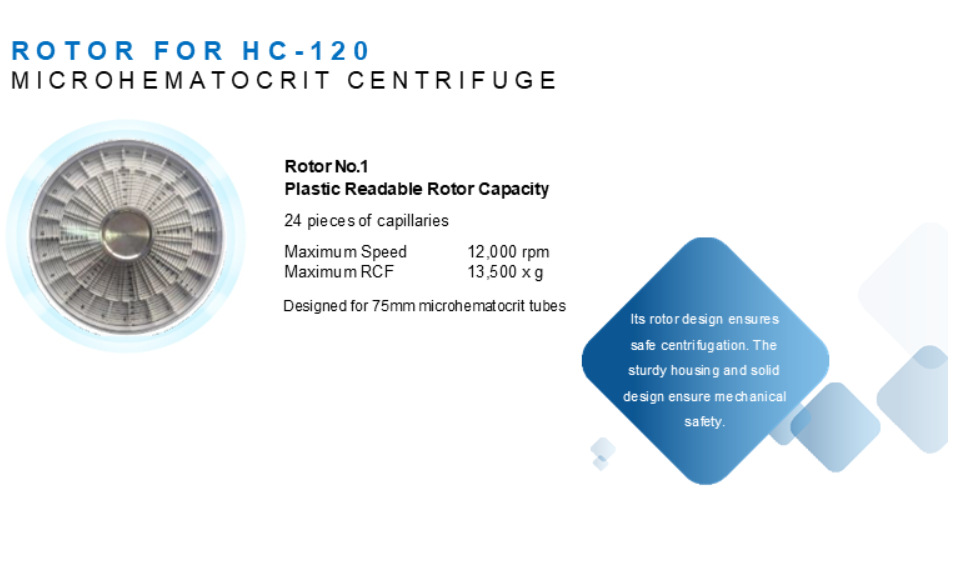 Specification rotor Biospin HC-120